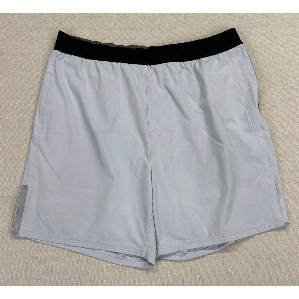 Rhone Mens Medium Athletic Gym Shorts Gray Black Elastic Waist‎ Performance